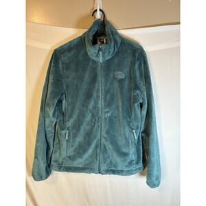 The North Face Womens Osito Full Zip Fleece Jacket Long Sleeve Size L Teal